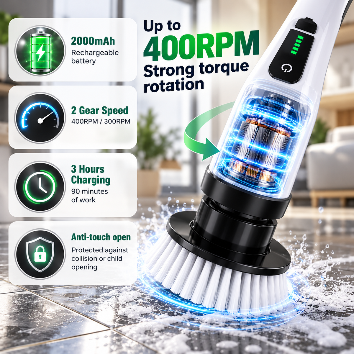 Cordless Elecetric Spin Scrubber