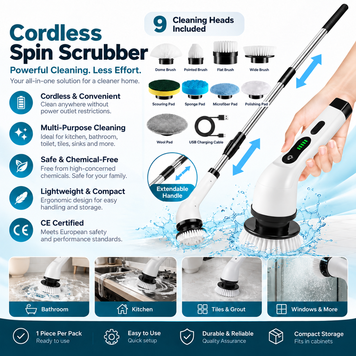 Cordless Elecetric Spin Scrubber